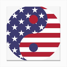 Yang Yin America Flag Abstract Canvas Print