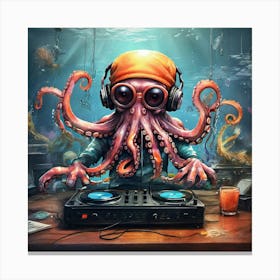 Dj Octopus 4 Canvas Print