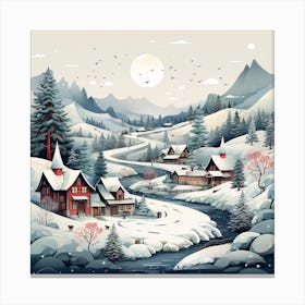 Winter Village for Christmas 5 Canvas Print