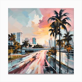 Sunset In Miami, 1328 Canvas Print