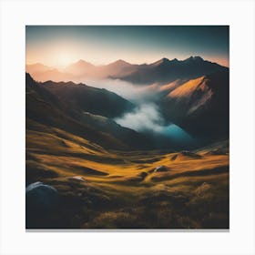 Sunrise In The Mountains Canvas Print