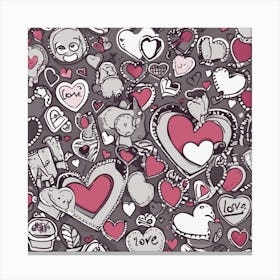 Valentine'S Day Seamless Pattern Canvas Print