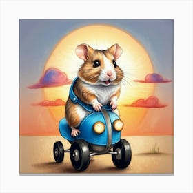 Hamster On A Bike Canvas Print