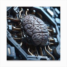 Brain On A Computer 15 Canvas Print