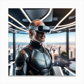 Futuristic Man In Vr Glasses 3 Canvas Print