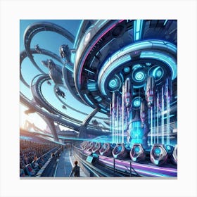 Futuristic Theme Park 1 Canvas Print