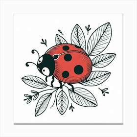 Line Art ladybug Canvas Print