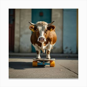 Leonardo Lightning Xl Cow On A Skate Board 0 Toile