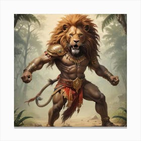 Lion Warrior Canvas Print