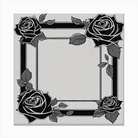 Black Roses Frame Canvas Print