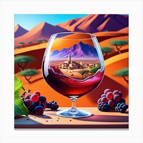 Wine Glass In The Desert Canvas Print