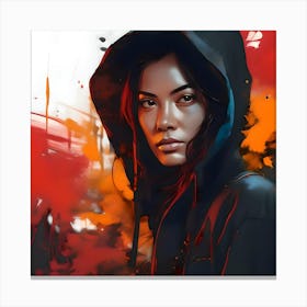 Hooded Woman (2) Canvas Print