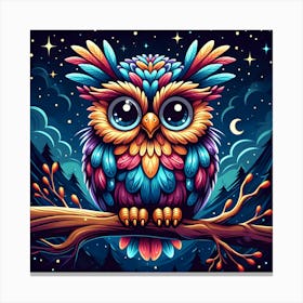 Colorful Owl 4 Canvas Print