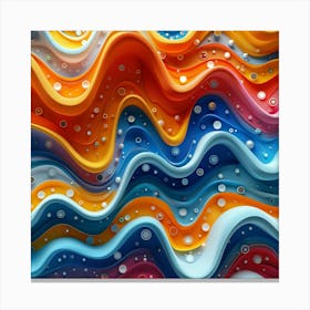 Abstract Of Colorful Waves Canvas Print