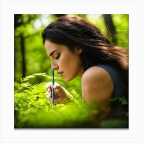Girl In The Woods 1 Canvas Print