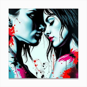 Two Women Kissing 5 Canvas Print