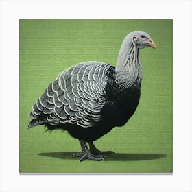 Ohara Koson Inspired Bird Painting Turkey 3 Square Canvas Print