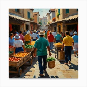 Market Stalls Art Print Canvas Print