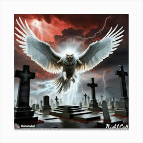 Eagle In The Cemetery 2 Canvas Print