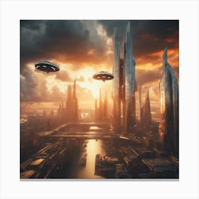 Futuristic Cityscape 100 Canvas Print