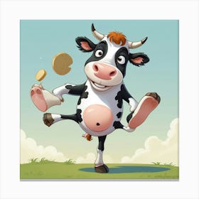 Cartoon Cow 4 Canvas Print