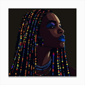 African Girl With Colorful Braids Canvas Print