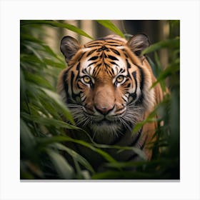 Tiger In Jungle Canvas Print