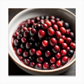 Cranberries In A Bowl Canvas Print