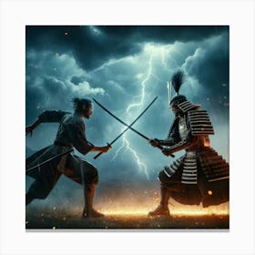 Samurai Battle Canvas Print