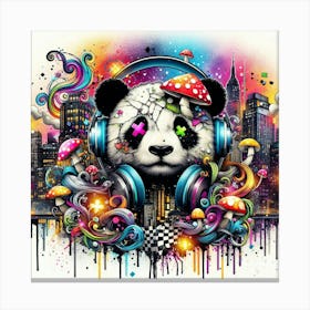 Psychedelic Panda 28 Canvas Print