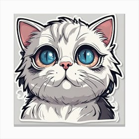 White Cat With Blue Eyes Canvas Print