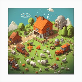 Farm In The Countryside 1 Canvas Print