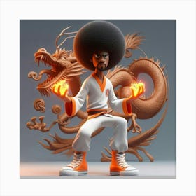 Afro Karate Canvas Print