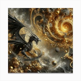 Dragons In Space Canvas Print