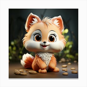 Cute Fox 23 Canvas Print