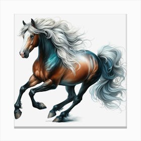 Horse With Long Mane Canvas Print
