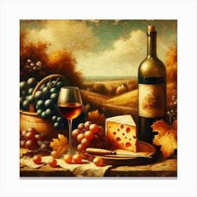 Wine And Cheese Canvas Print