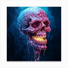 Skull With Blood Canvas Print
