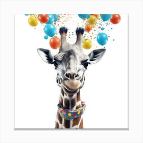 Birthday Giraffe 8 Canvas Print