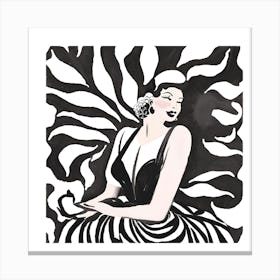 Party Girl B&W Canvas Print