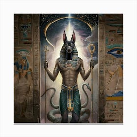 Egyptian set with pyramids Canvas Print