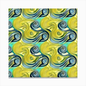 Yellow And Blue Swirls Canvas Print