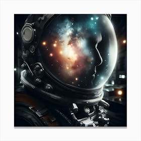 Double Exposure Of The Milky Way Galaxy Inside The Helmet Of An Astronaut 2 Canvas Print