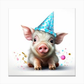 Pig In A Party Hat 1 Canvas Print