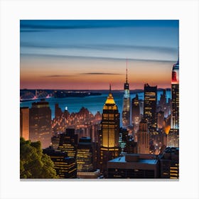 New York City At Dusk Canvas Print