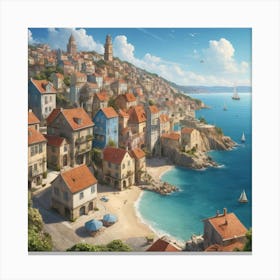 Croatia City art print 1 Canvas Print