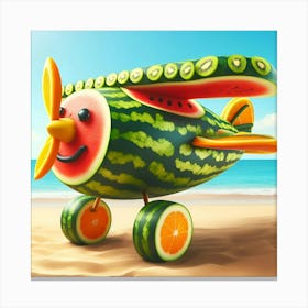 Watermelon Airplane Canvas Print