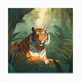Tiger In The Jungle 15 Canvas Print