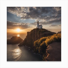 Sunrise At The Lighthouse Canvas Print