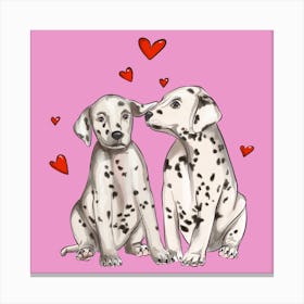 Dalmatian Puppies love Canvas Print